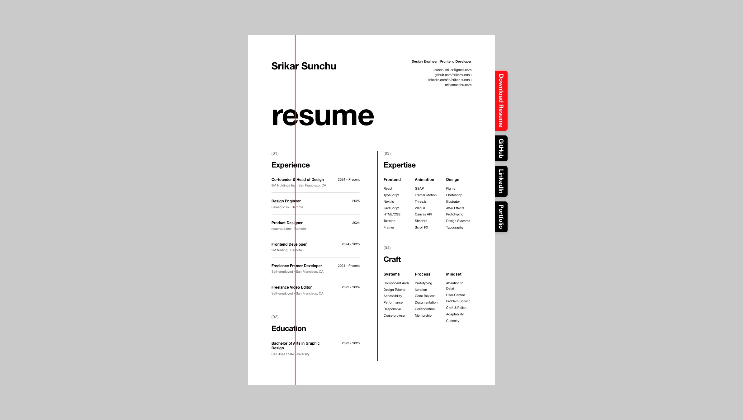 Interactive Resume Hero