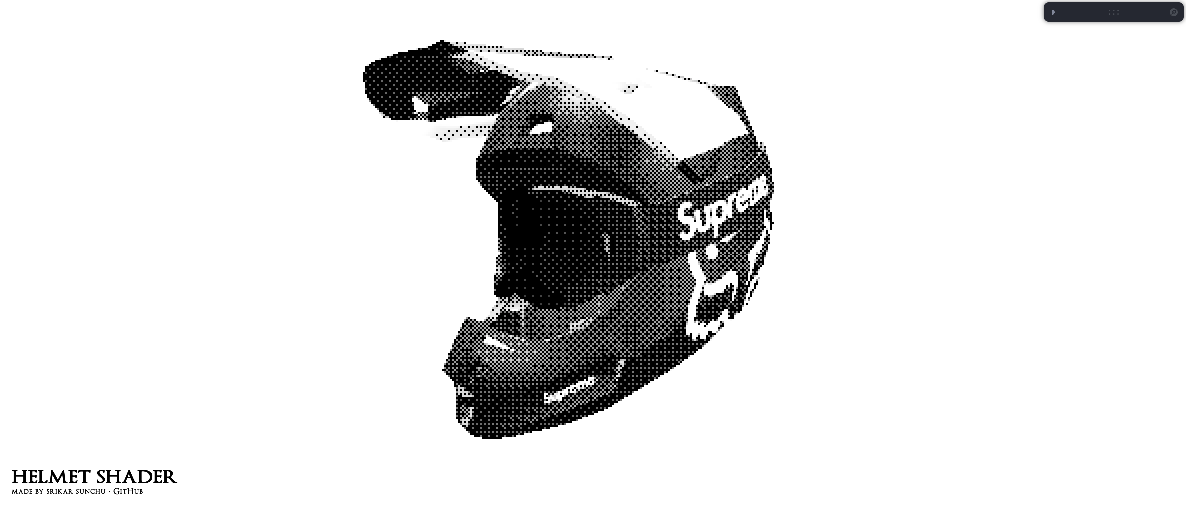 Helmet Shader interactive 3D WebGL experience